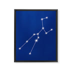Taurus Zodiac Star Constellation Line Art Dark Blue Framed Canvas Print Gallery Image 8