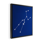 Taurus Zodiac Star Constellation Line Art Dark Blue Framed Canvas Print Gallery Image 2