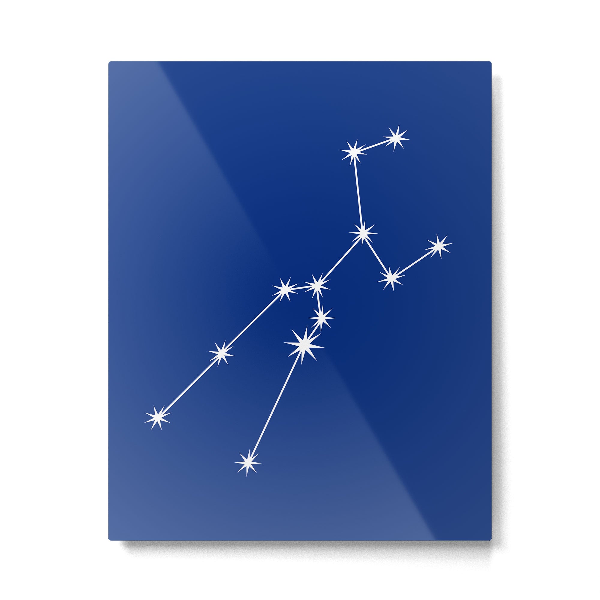 Taurus Zodiac Star Constellation Line Art Dark Blue Metal Print Gallery Image 6