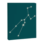 Taurus Zodiac Star Constellation Line Art Deep Teal Canvas Print Gallery Image 8