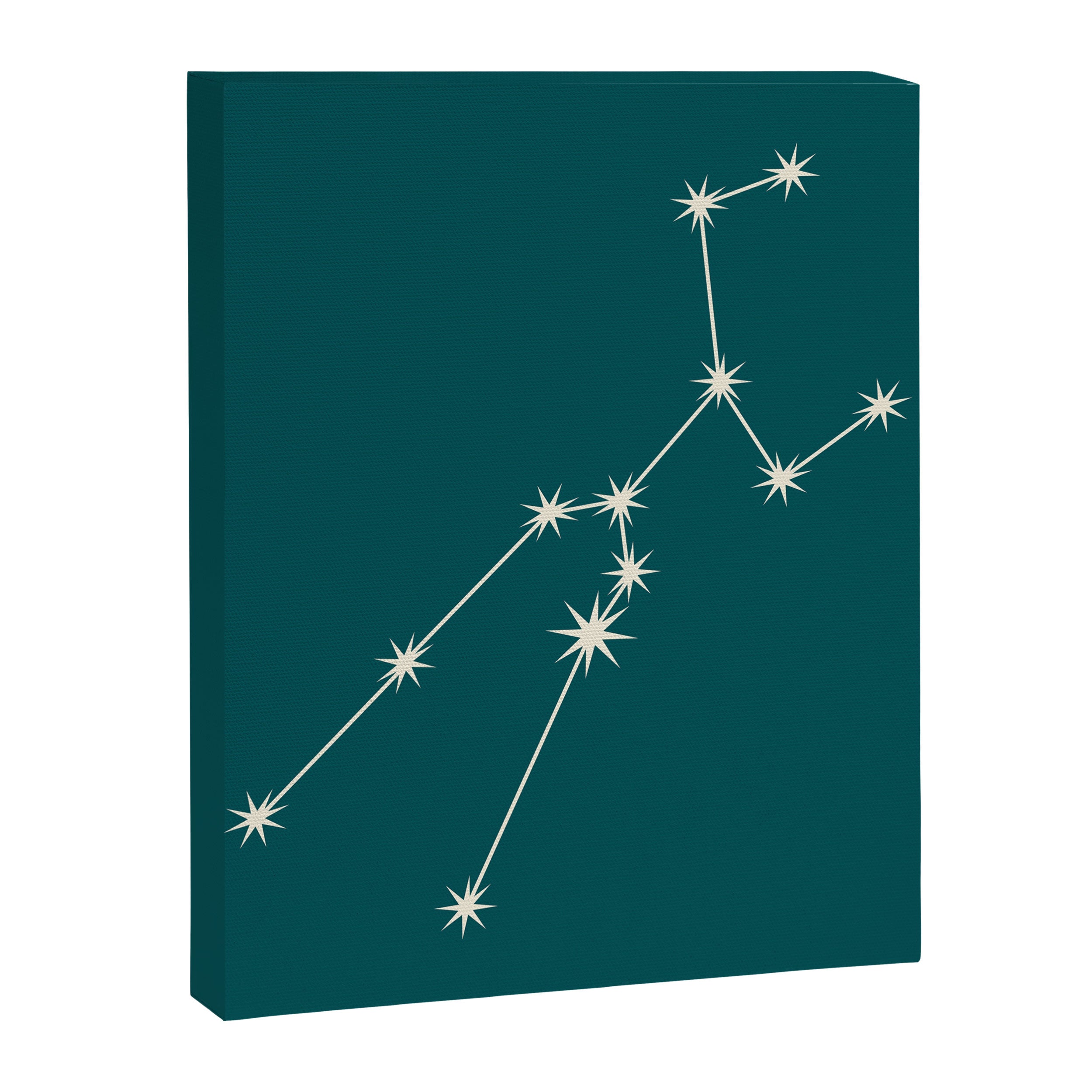 Taurus Zodiac Star Constellation Line Art Deep Teal Canvas Print Gallery Image 8