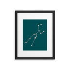 Taurus Zodiac Star Constellation Line Art Deep Teal Framed Art Print Gallery Image 6
