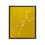 Taurus Zodiac Star Constellation Line Art Golden Yellow Framed Canvas Print Gallery Image 8