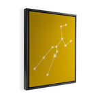 Taurus Zodiac Star Constellation Line Art Golden Yellow Framed Canvas Print Gallery Image 2