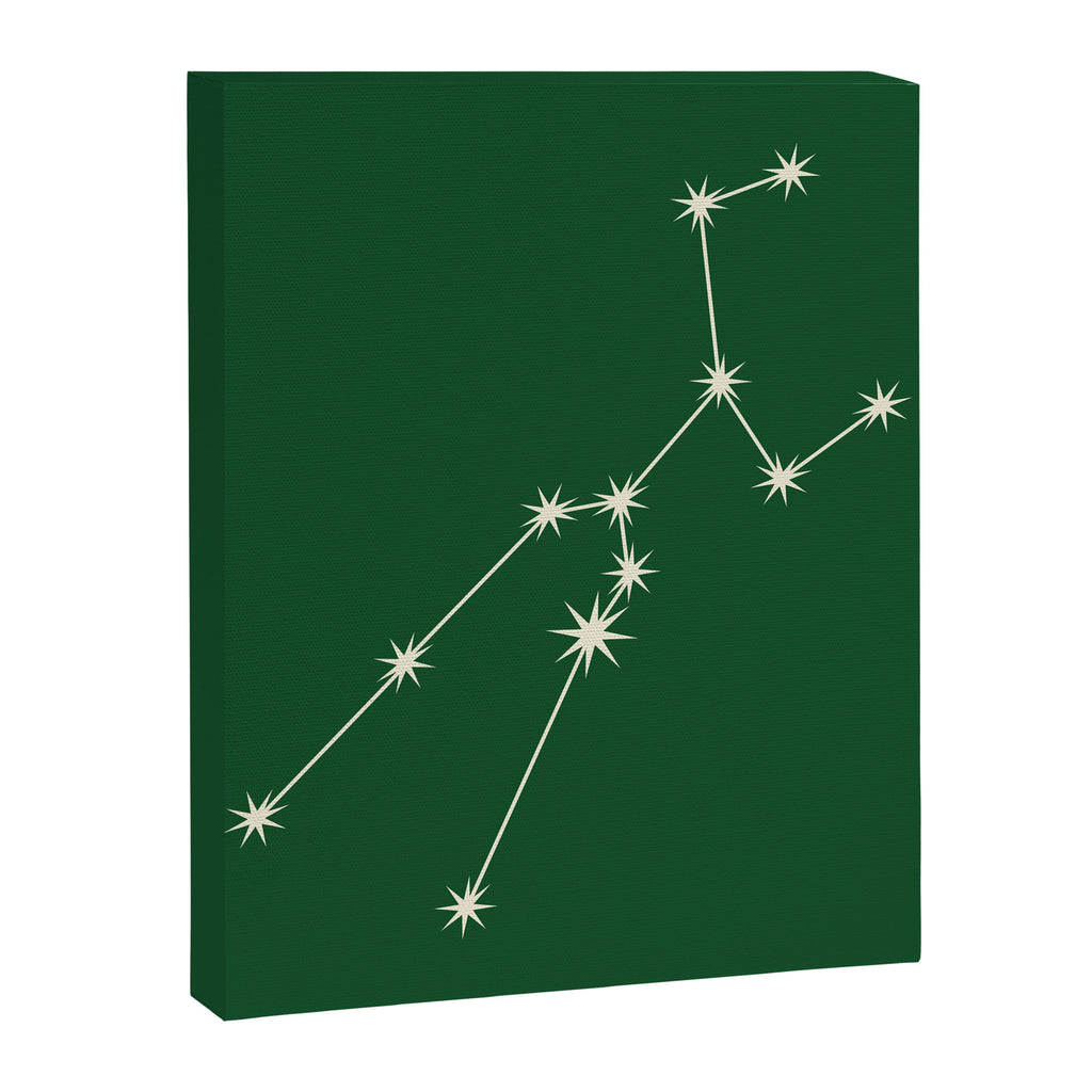 Taurus Zodiac Star Constellation Line Art Green Canvas Print Gallery Image 8
