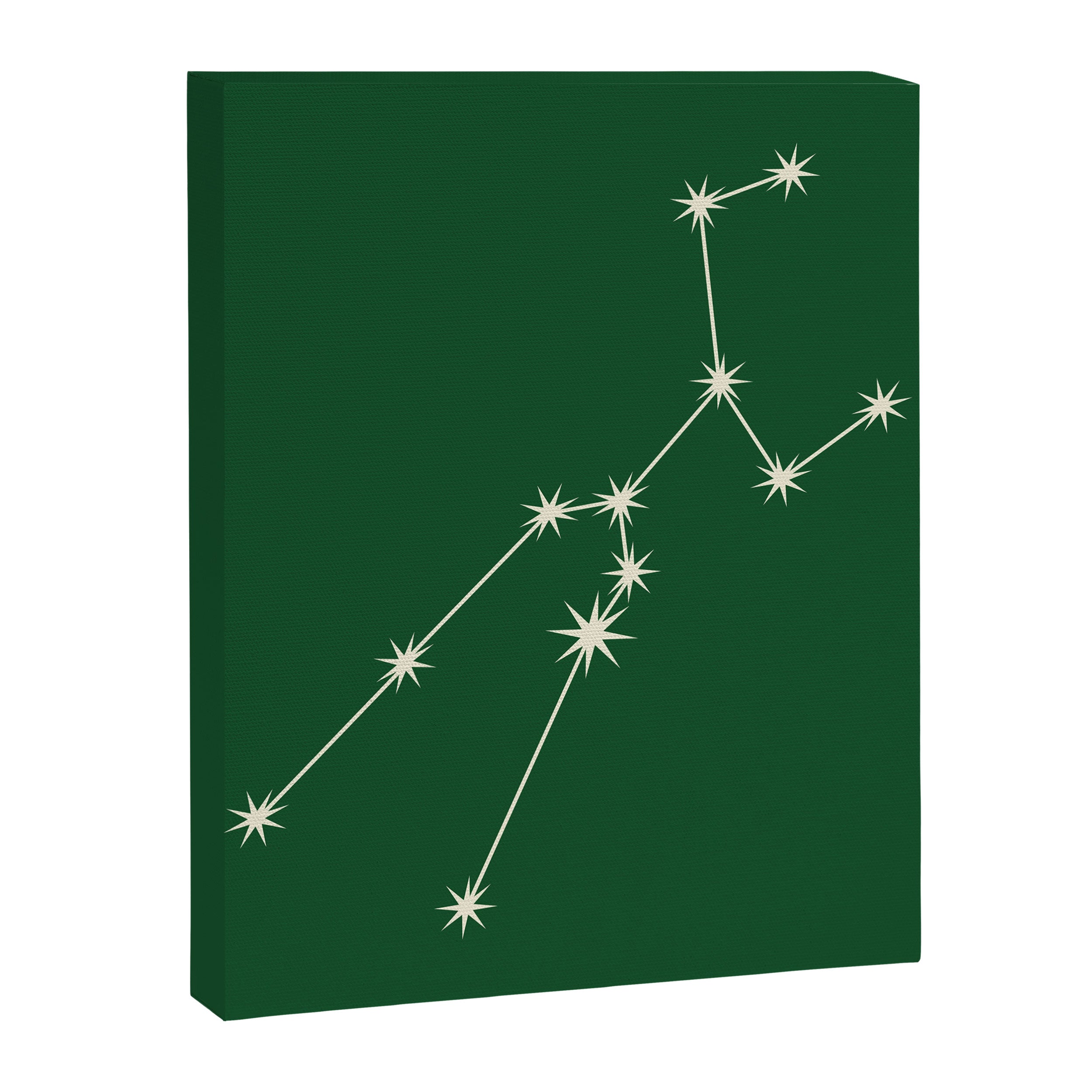 Taurus Zodiac Star Constellation Line Art Green Canvas Print Gallery Image 8