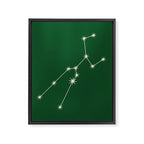Taurus Zodiac Star Constellation Line Art Green Framed Canvas Print Gallery Image 8