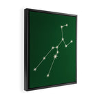 Taurus Zodiac Star Constellation Line Art Green Framed Canvas Print Gallery Image 2