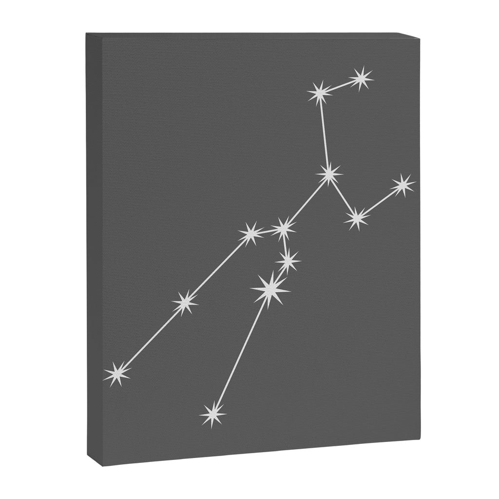 Taurus Zodiac Star Constellation Line Art Grey Canvas Print Gallery Image 8