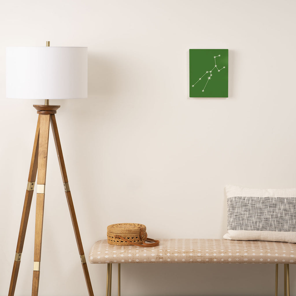 Taurus Zodiac Star Constellation Line Art Kelly Green Canvas Print Gallery Image 2
