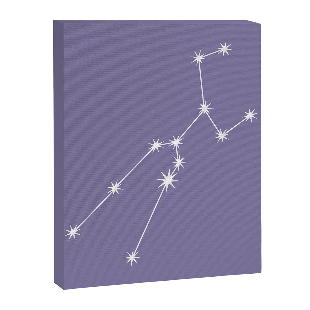 Taurus Zodiac Star Constellation Line Art Lavender Purple Canvas Print Gallery Image 8