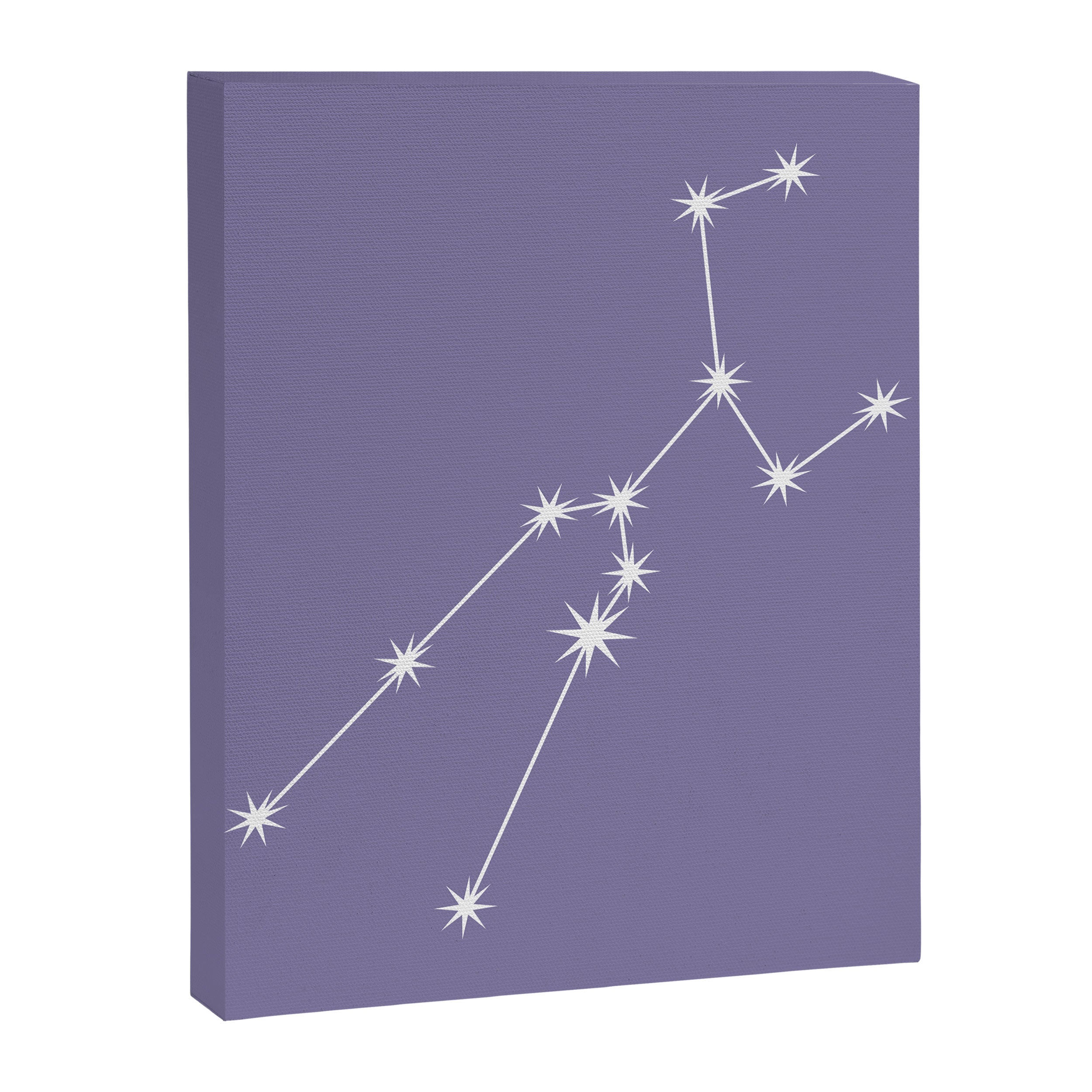 Taurus Zodiac Star Constellation Line Art Lavender Purple Canvas Print Gallery Image 8