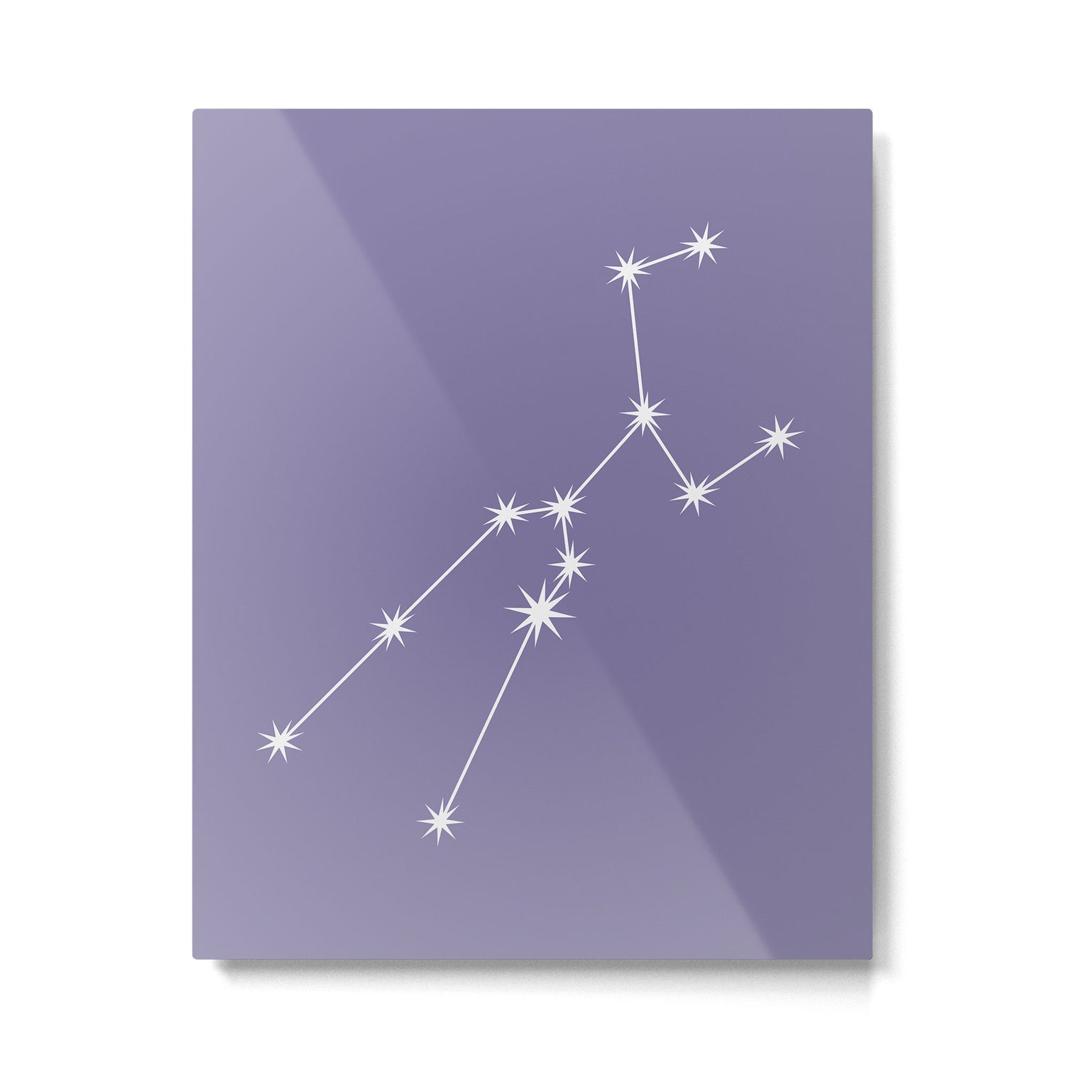 Taurus Zodiac Star Constellation Line Art Lavender Purple Metal Print Gallery Image 6