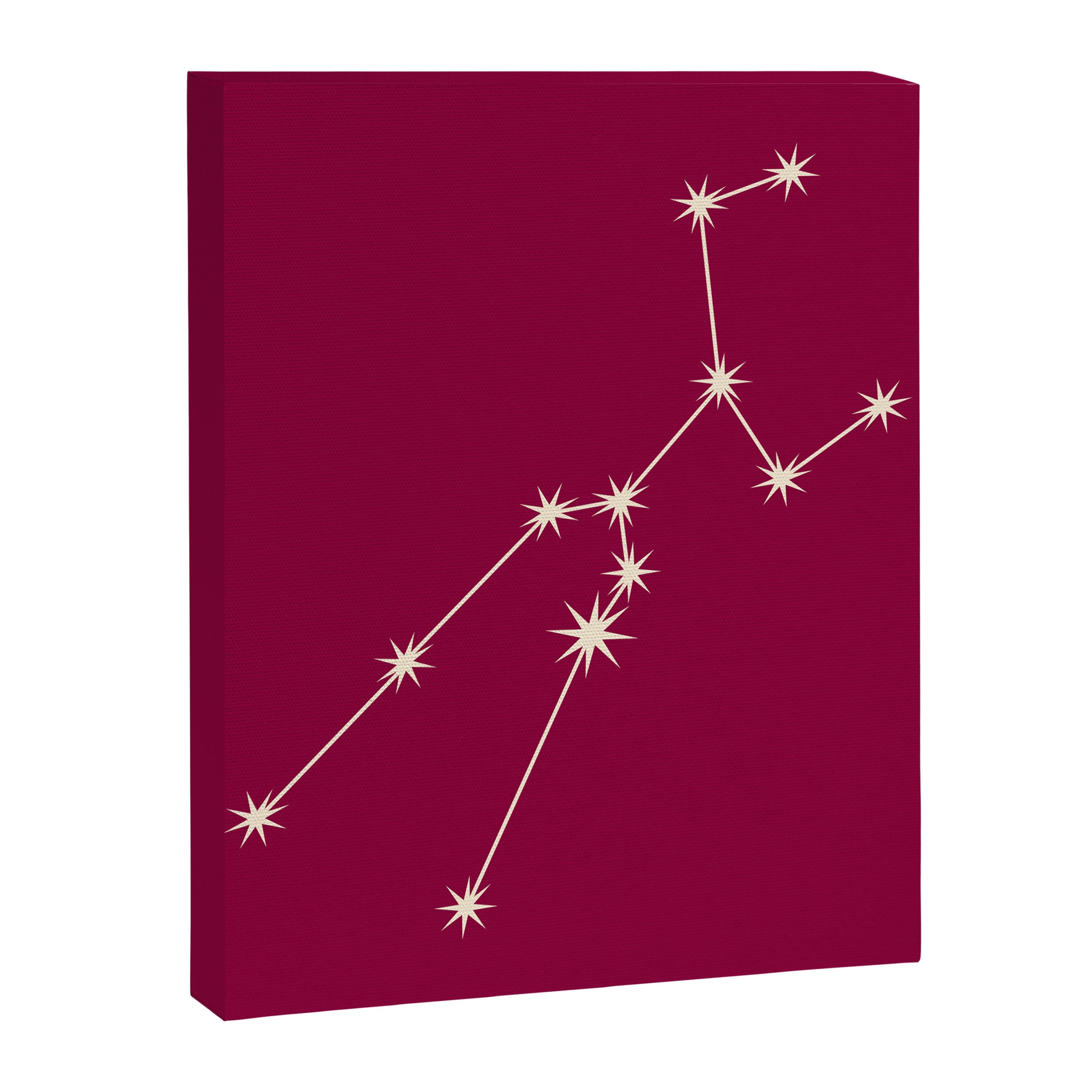 Taurus Zodiac Star Constellation Line Art Magenta Pink Canvas Print Gallery Image 8