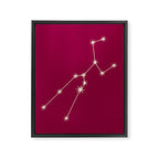 Taurus Zodiac Star Constellation Line Art Magenta Pink Framed Canvas Print Gallery Image 8