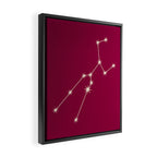 Taurus Zodiac Star Constellation Line Art Magenta Pink Framed Canvas Print Gallery Image 2