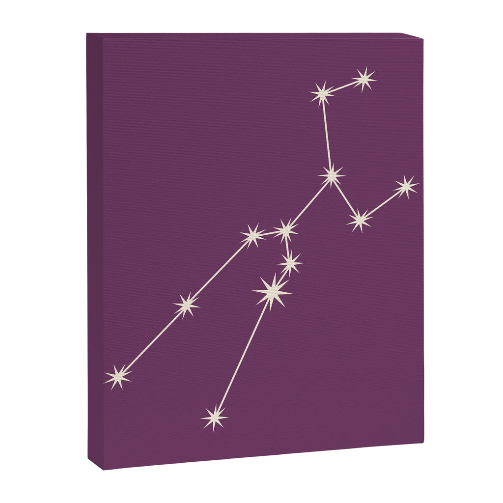 Taurus Zodiac Star Constellation Line Art Mauve Purple Canvas Print Gallery Image 8