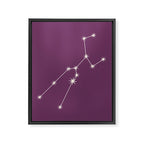 Taurus Zodiac Star Constellation Line Art Mauve Purple Framed Canvas Print Gallery Image 8