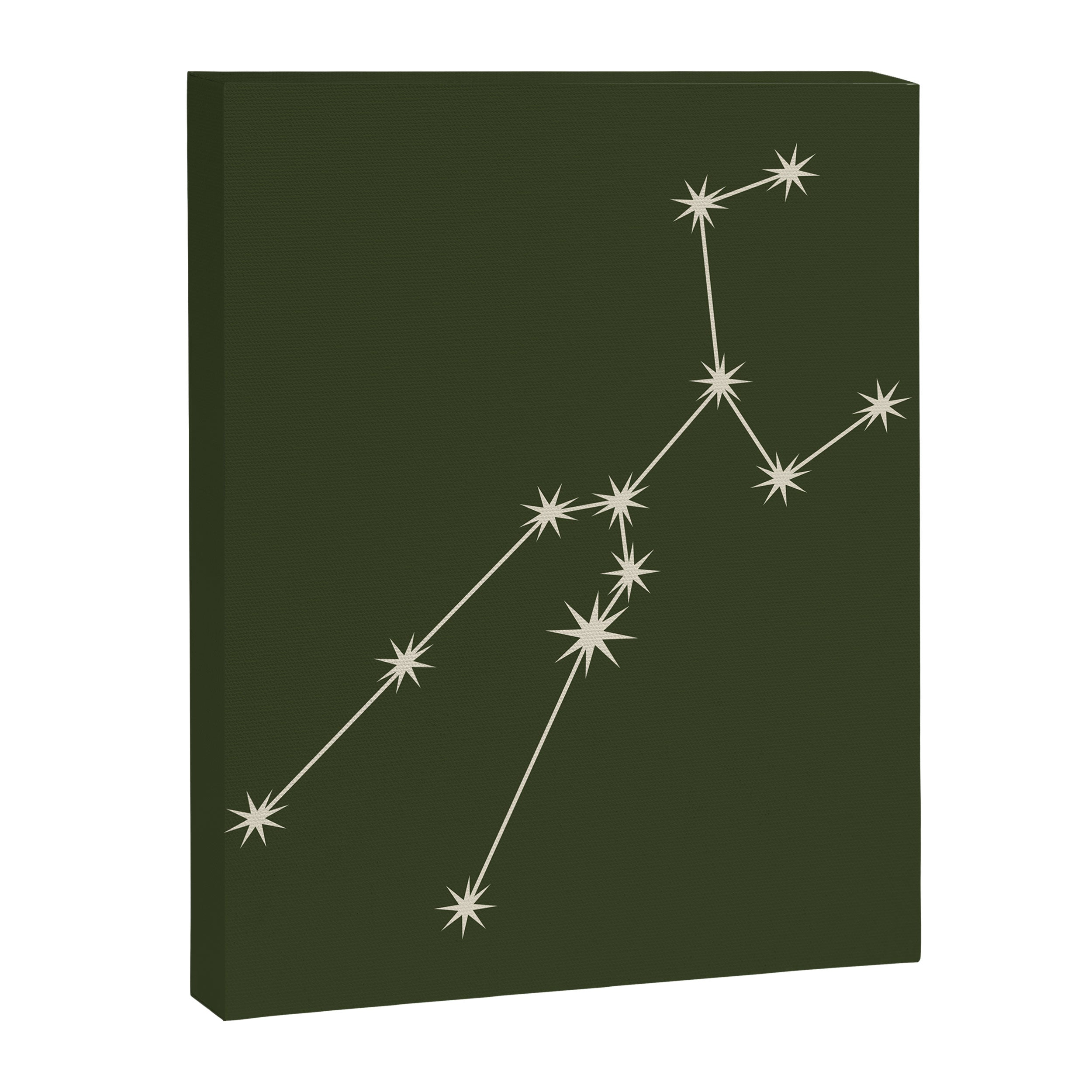 Taurus Zodiac Star Constellation Line Art Moss Green Canvas Print Gallery Image 8