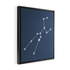Taurus Zodiac Star Constellation Line Art Neutral Blue Framed Canvas Print Gallery Image 2