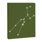 Taurus Zodiac Star Constellation Line Art Olive Green Canvas Print Gallery Image 8