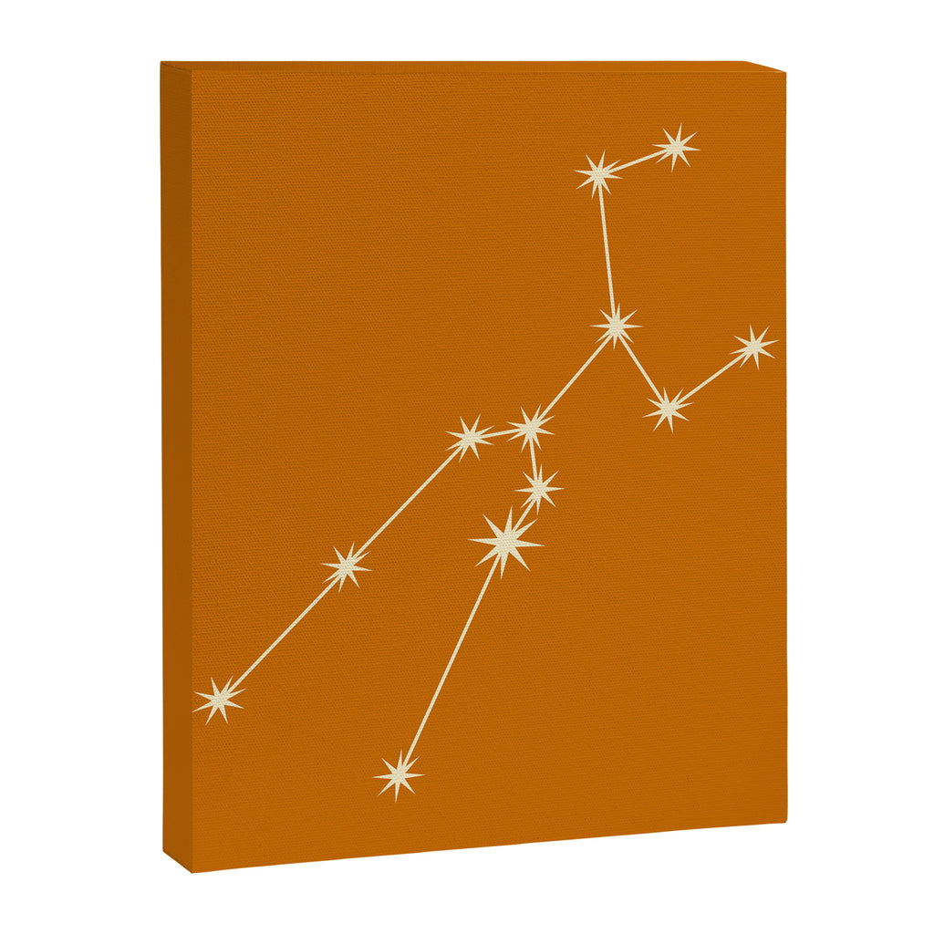Taurus Zodiac Star Constellation Line Art Orange Canvas Print Gallery Image 8