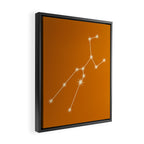 Taurus Zodiac Star Constellation Line Art Orange Framed Canvas Print Gallery Image 2
