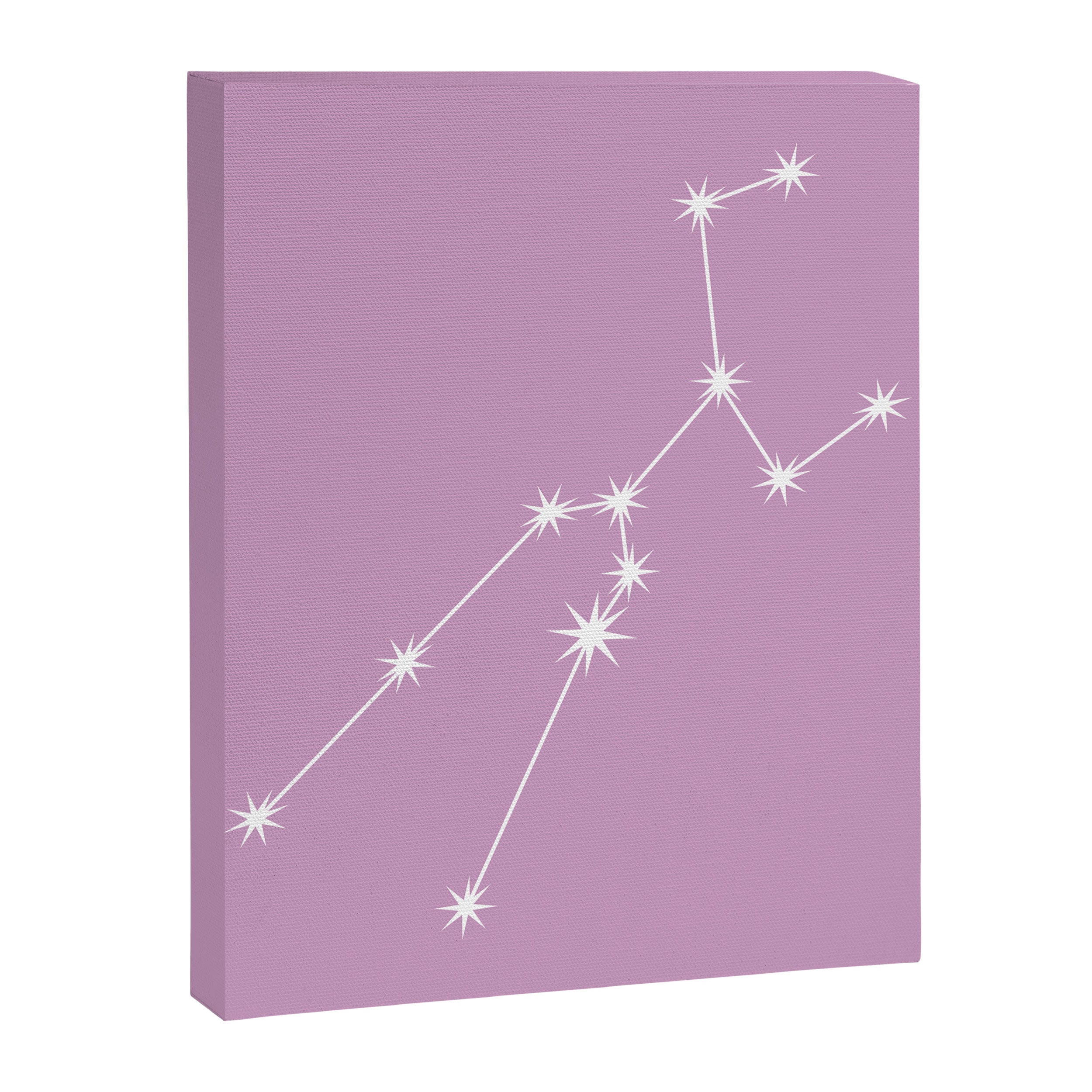 Taurus Zodiac Star Constellation Line Art Pastel Lilac Canvas Print Gallery Image 8
