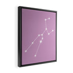 Taurus Zodiac Star Constellation Line Art Pastel Lilac Framed Canvas Print Gallery Image 2