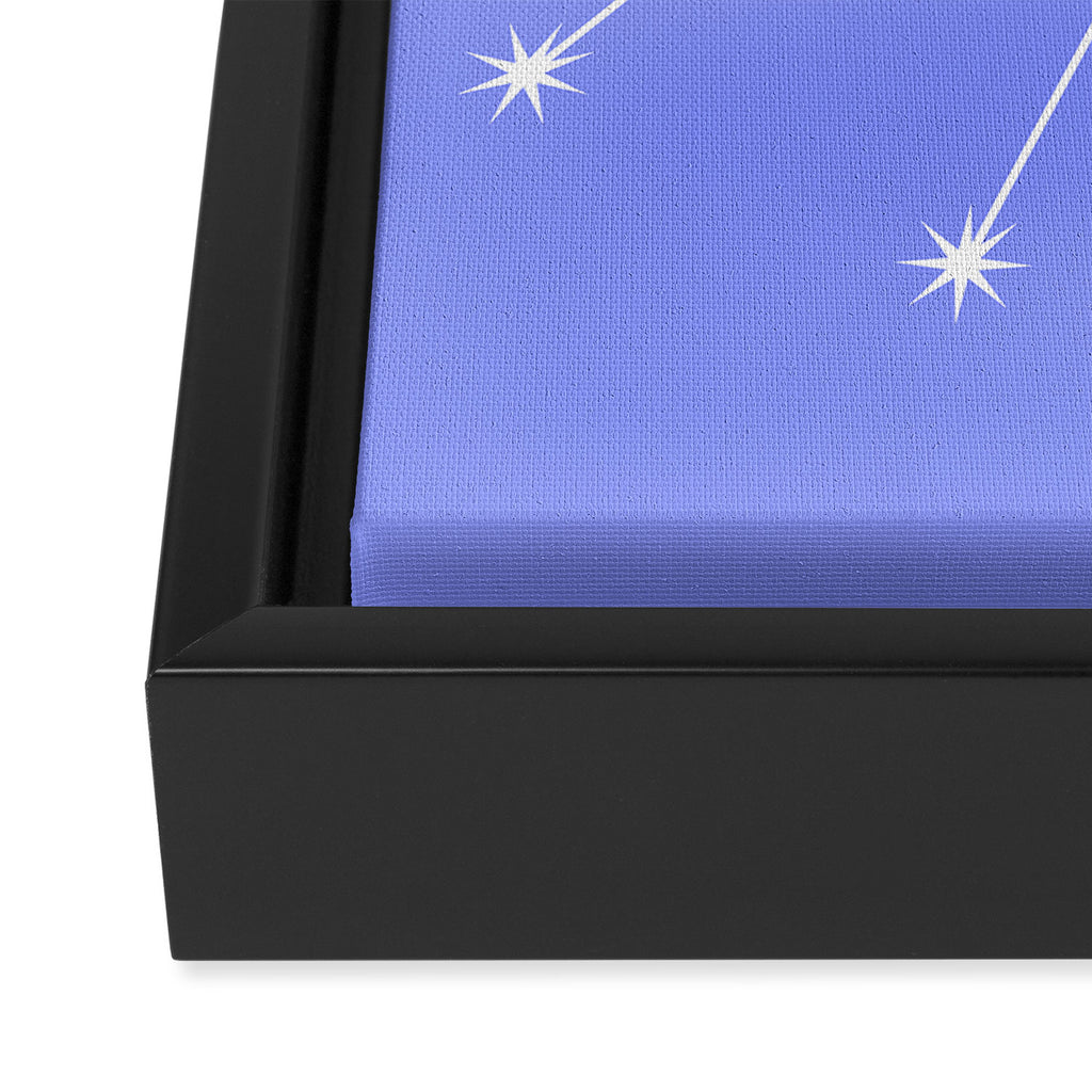 Taurus Zodiac Star Constellation Line Art Pastel Purple Framed Canvas Print Gallery Image 3