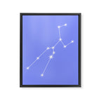 Taurus Zodiac Star Constellation Line Art Pastel Purple Framed Canvas Print Gallery Image 8