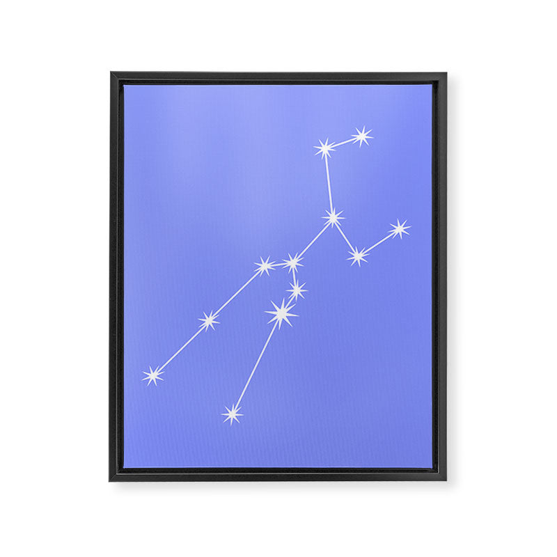 Taurus Zodiac Star Constellation Line Art Pastel Purple Framed Canvas Print Gallery Image 8