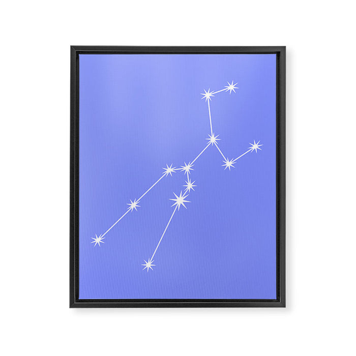 Taurus Zodiac Star Constellation Line Art Pastel Purple Framed Canvas Print Gallery Image 1