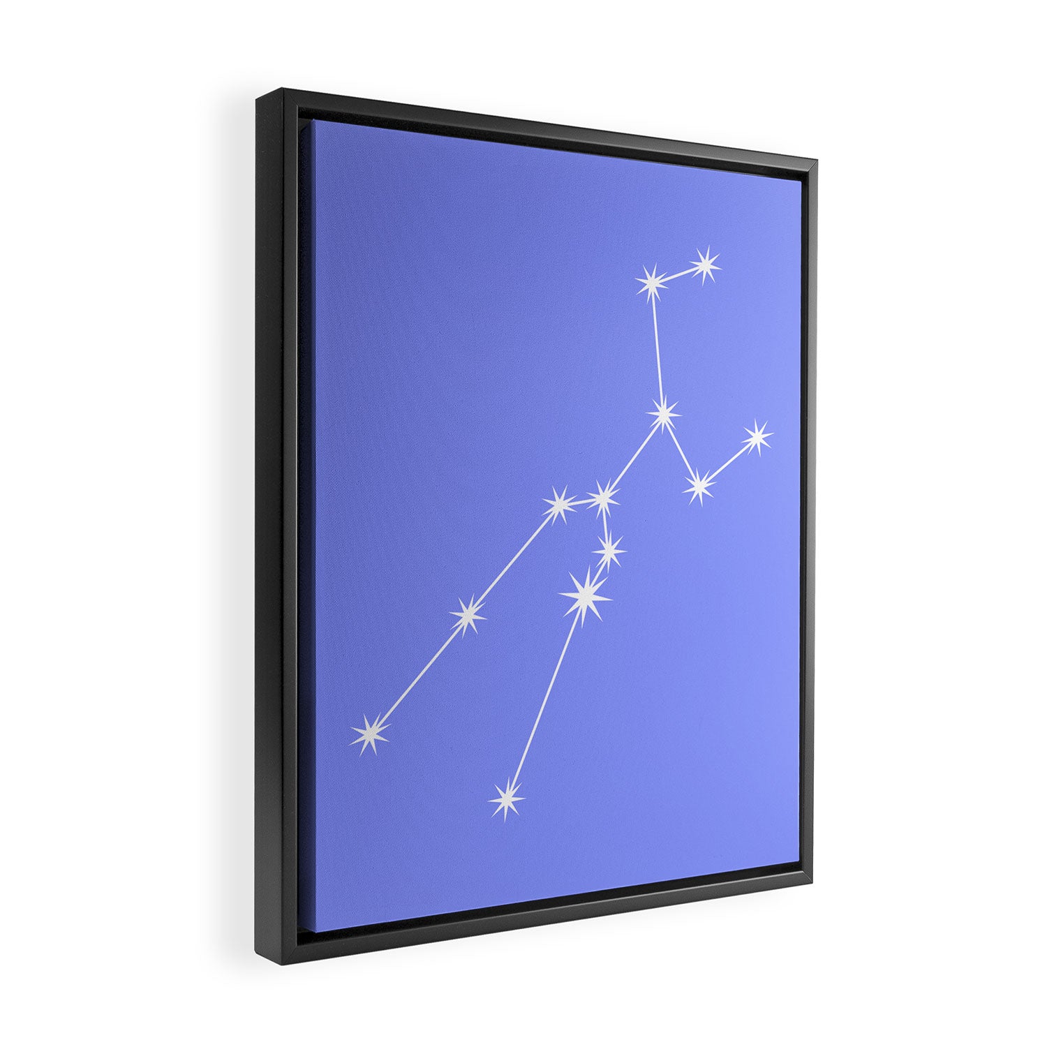 Taurus Zodiac Star Constellation Line Art Pastel Purple Framed Canvas Print Gallery Image 2