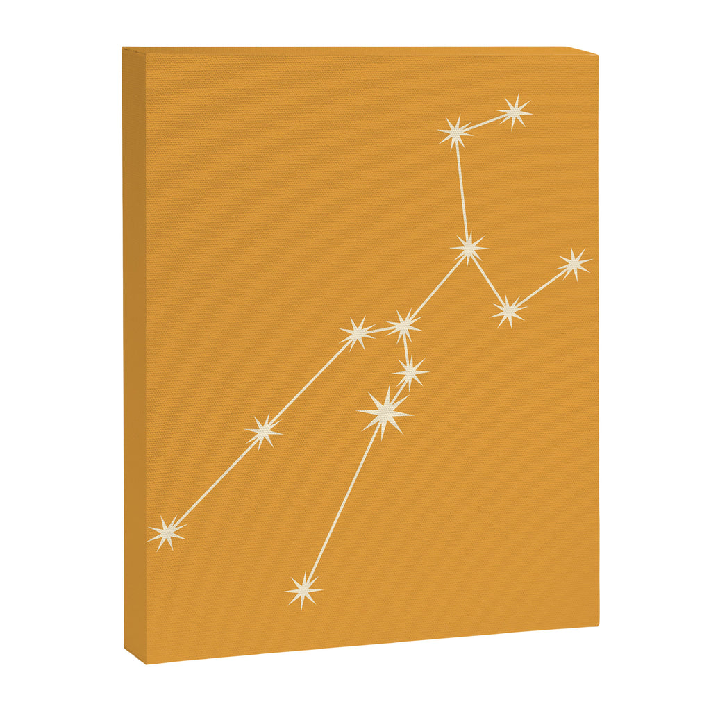 Taurus Zodiac Star Constellation Line Art Peach Orange Canvas Print Gallery Image 8