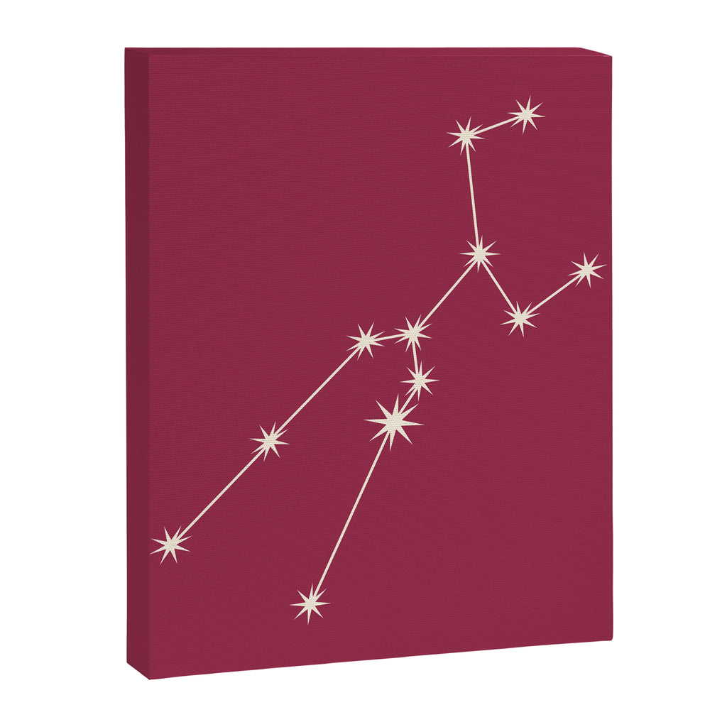 Taurus Zodiac Star Constellation Line Art Pink Canvas Print Gallery Image 8