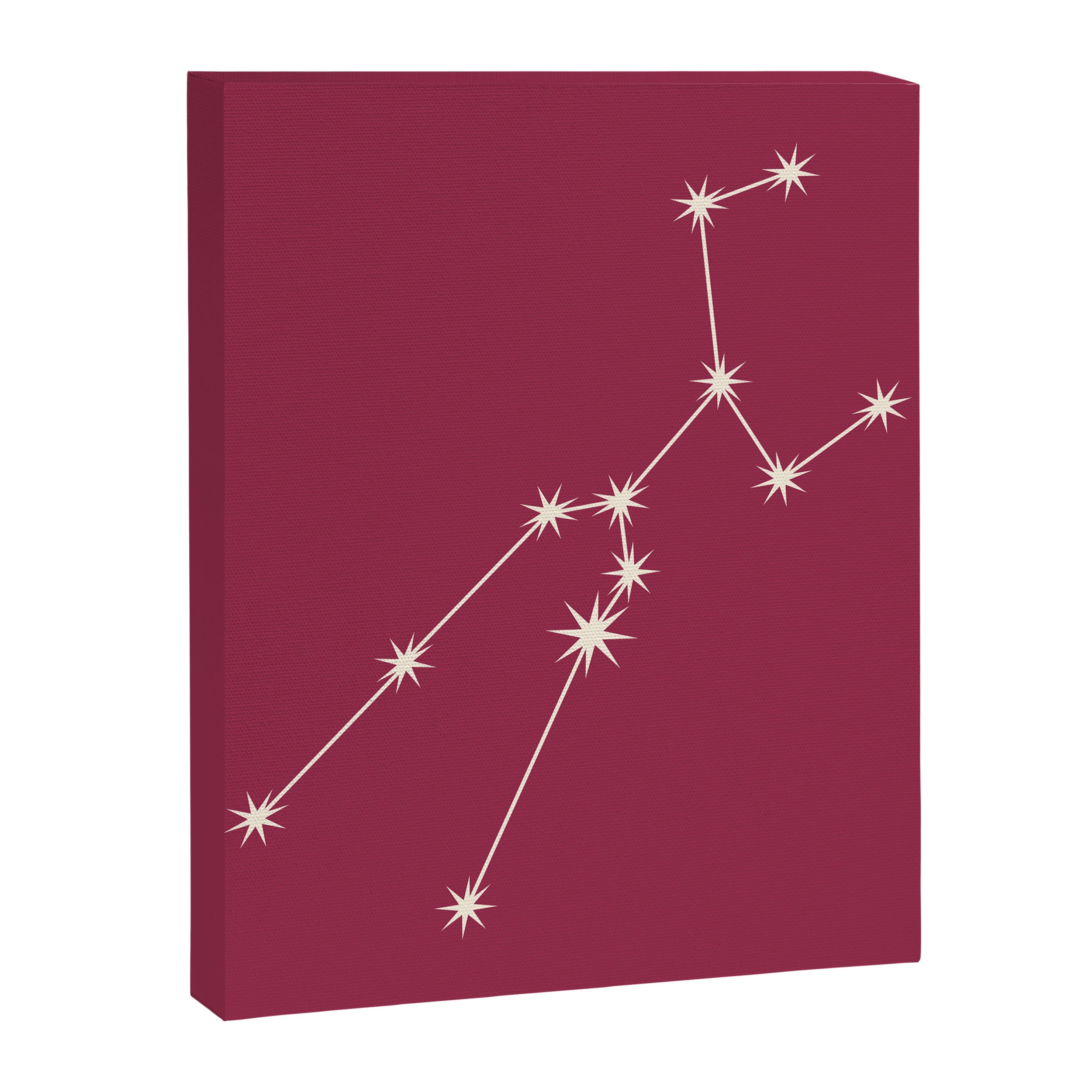 Taurus Zodiac Star Constellation Line Art Pink Canvas Print Gallery Image 8