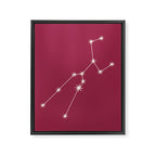 Taurus Zodiac Star Constellation Line Art Pink Framed Canvas Print Gallery Image 8