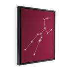 Taurus Zodiac Star Constellation Line Art Pink Framed Canvas Print Gallery Image 2