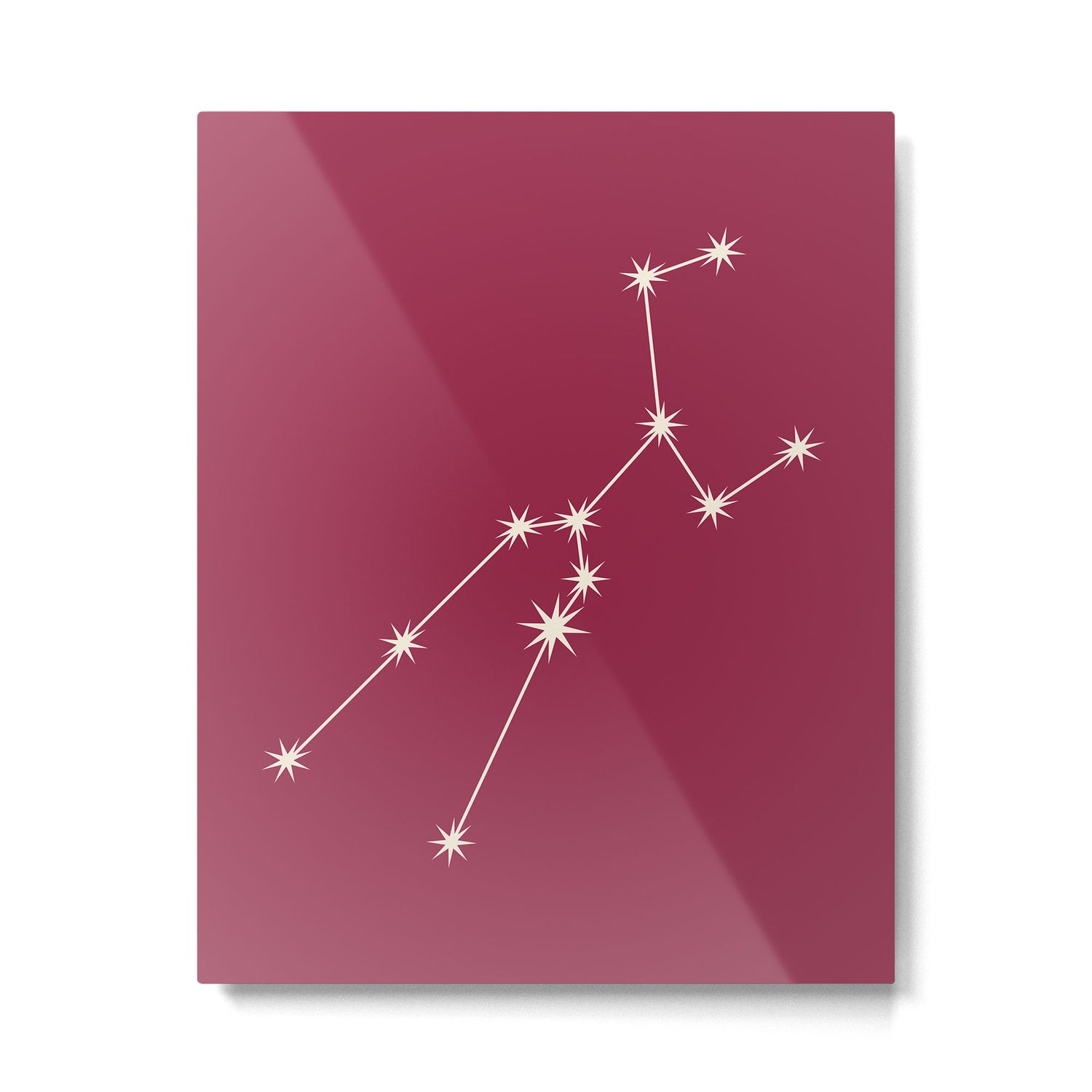 Taurus Zodiac Star Constellation Line Art Pink Metal Print Gallery Image 6