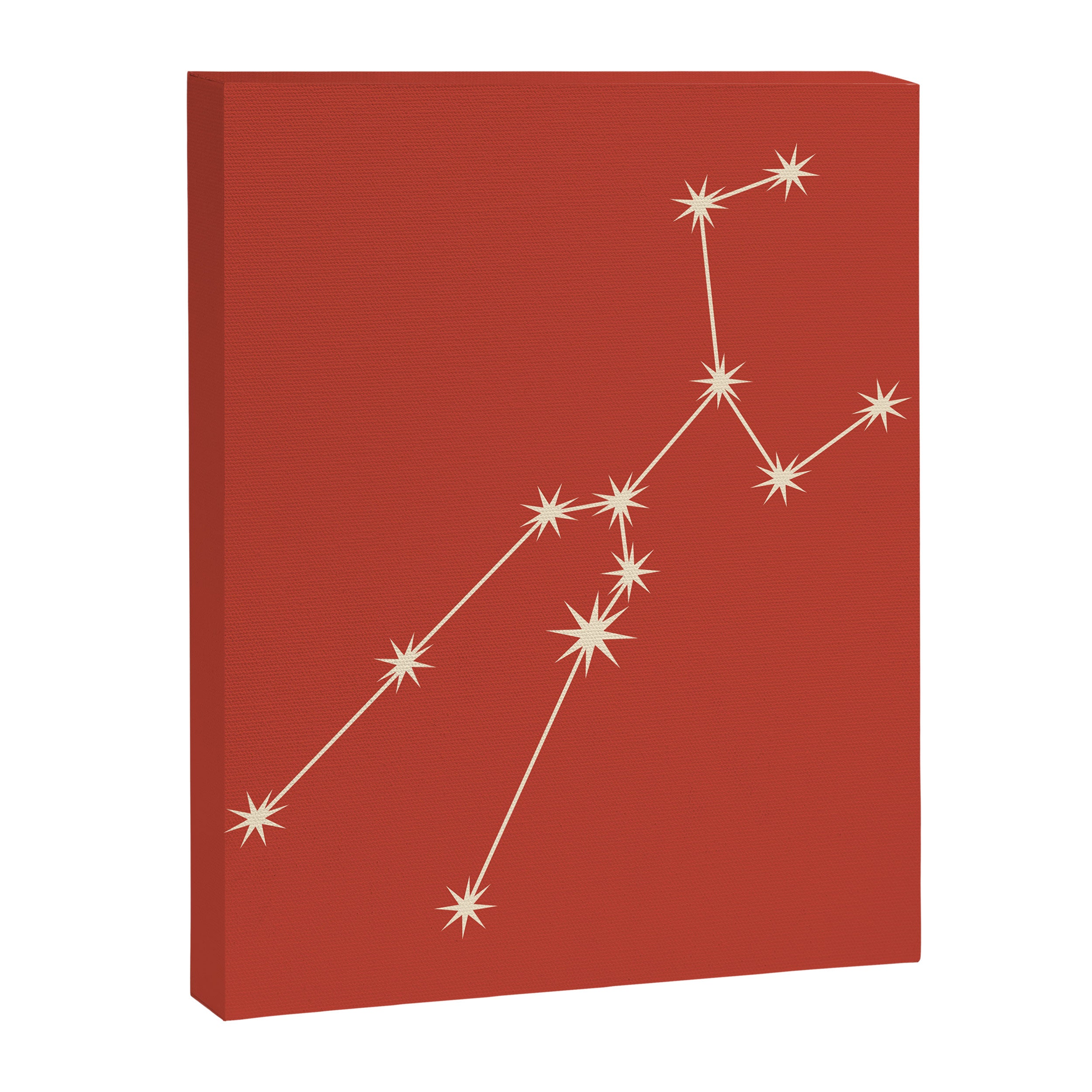 Taurus Zodiac Star Constellation Line Art Red Canvas Print Gallery Image 8