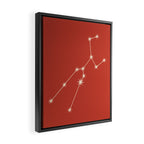 Taurus Zodiac Star Constellation Line Art Red Framed Canvas Print Gallery Image 2