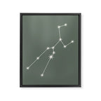 Taurus Zodiac Star Constellation Line Art Sage Framed Canvas Print Gallery Image 8