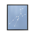 Taurus Zodiac Star Constellation Line Art Sky Blue Framed Canvas Print Gallery Image 8