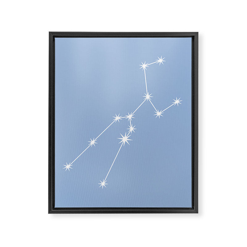 Taurus Zodiac Star Constellation Line Art Sky Blue Framed Canvas Print Gallery Image 8