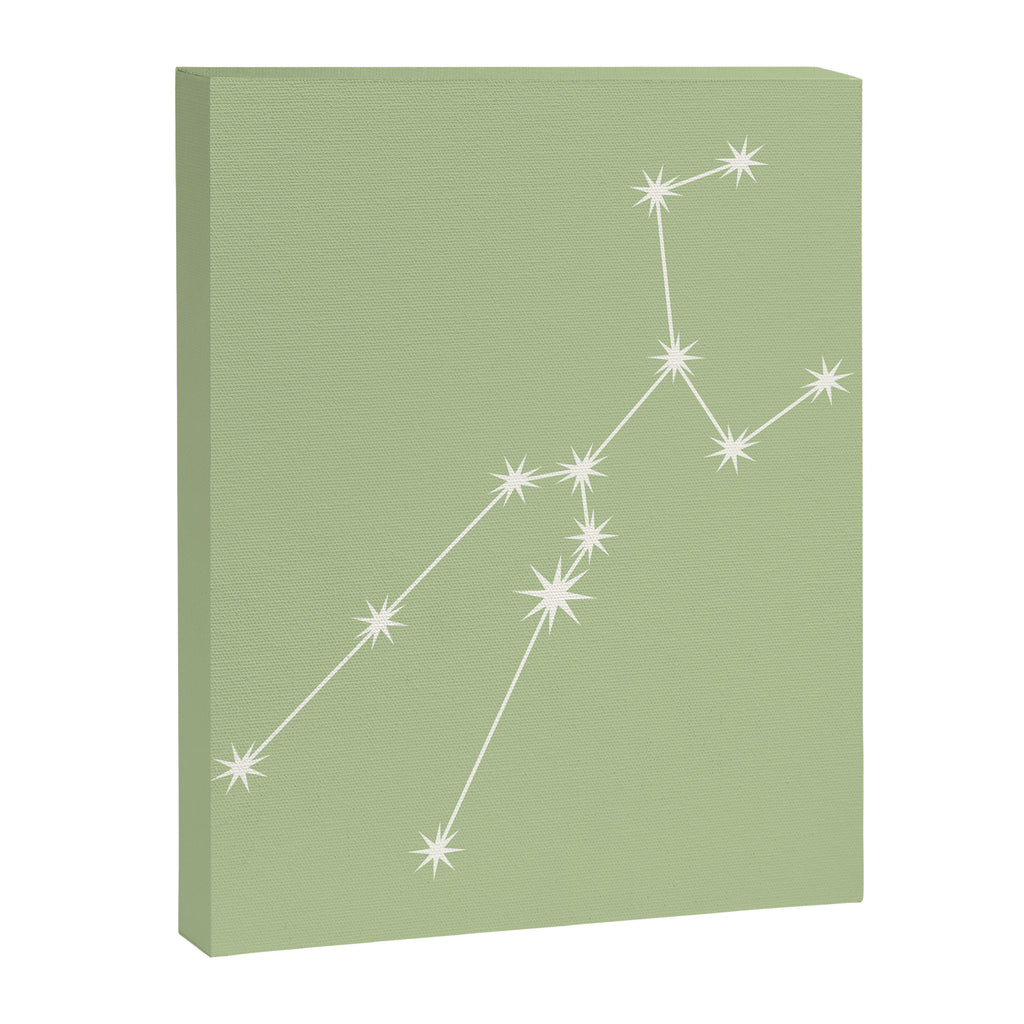 Taurus Zodiac Star Constellation Line Art Soft Green Canvas Print Gallery Image 8