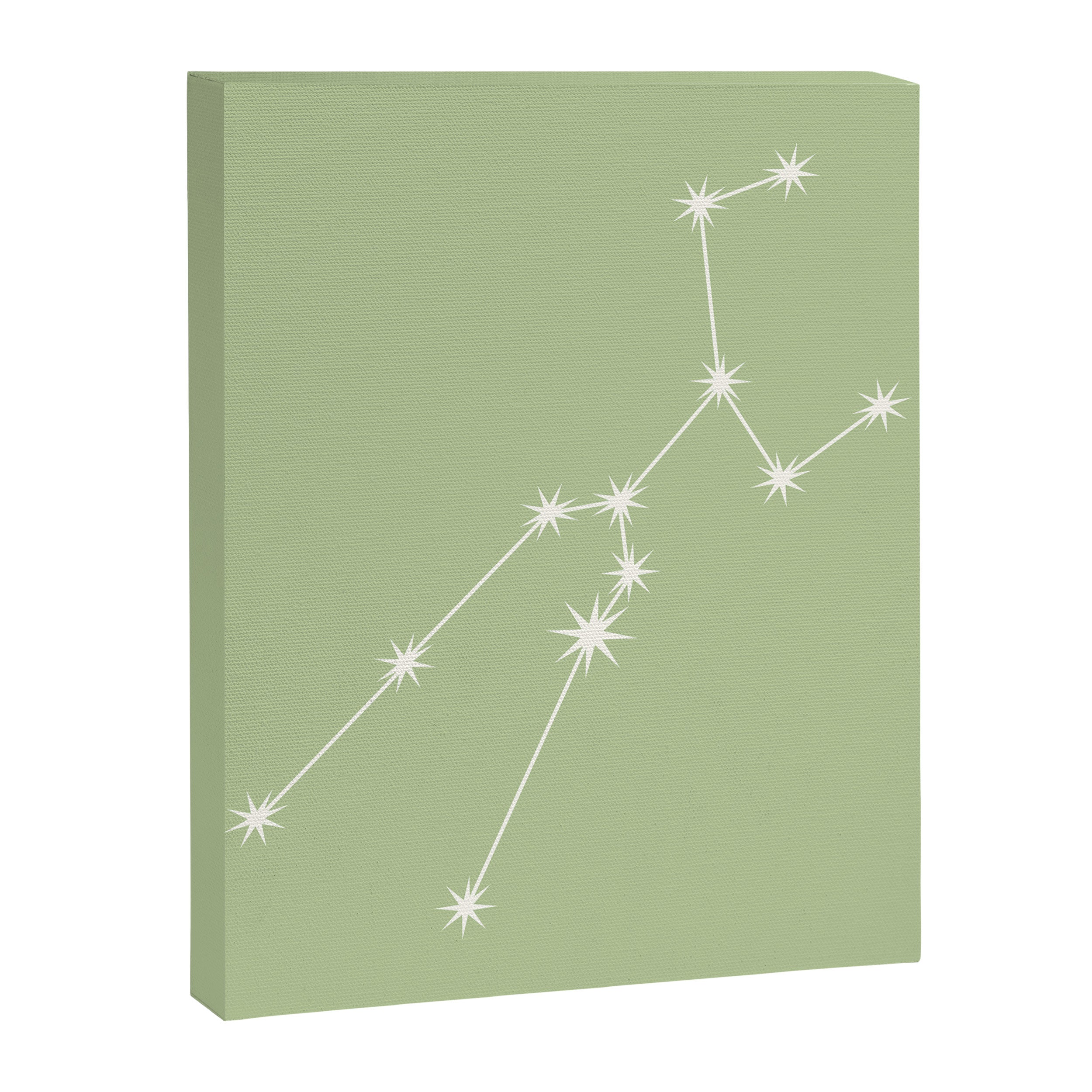 Taurus Zodiac Star Constellation Line Art Soft Green Canvas Print Gallery Image 8