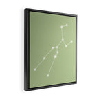Taurus Zodiac Star Constellation Line Art Soft Green Framed Canvas Print Gallery Image 2