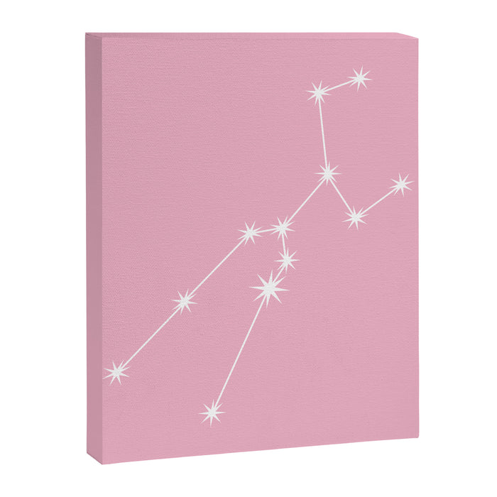 Taurus Zodiac Star Constellation Line Art Soft Pink Canvas Print Gallery Image 1