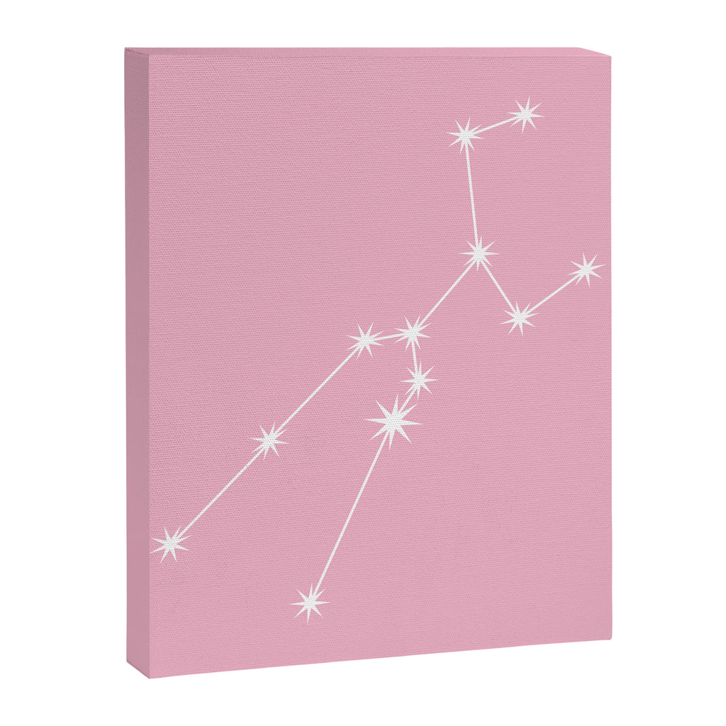 Taurus Zodiac Star Constellation Line Art Soft Pink Canvas Print Gallery Image 8
